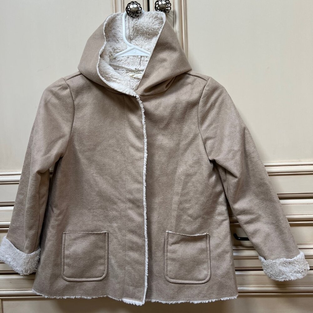 Crazy 8 kids size 7 tan-colored "suede-styled" jacket